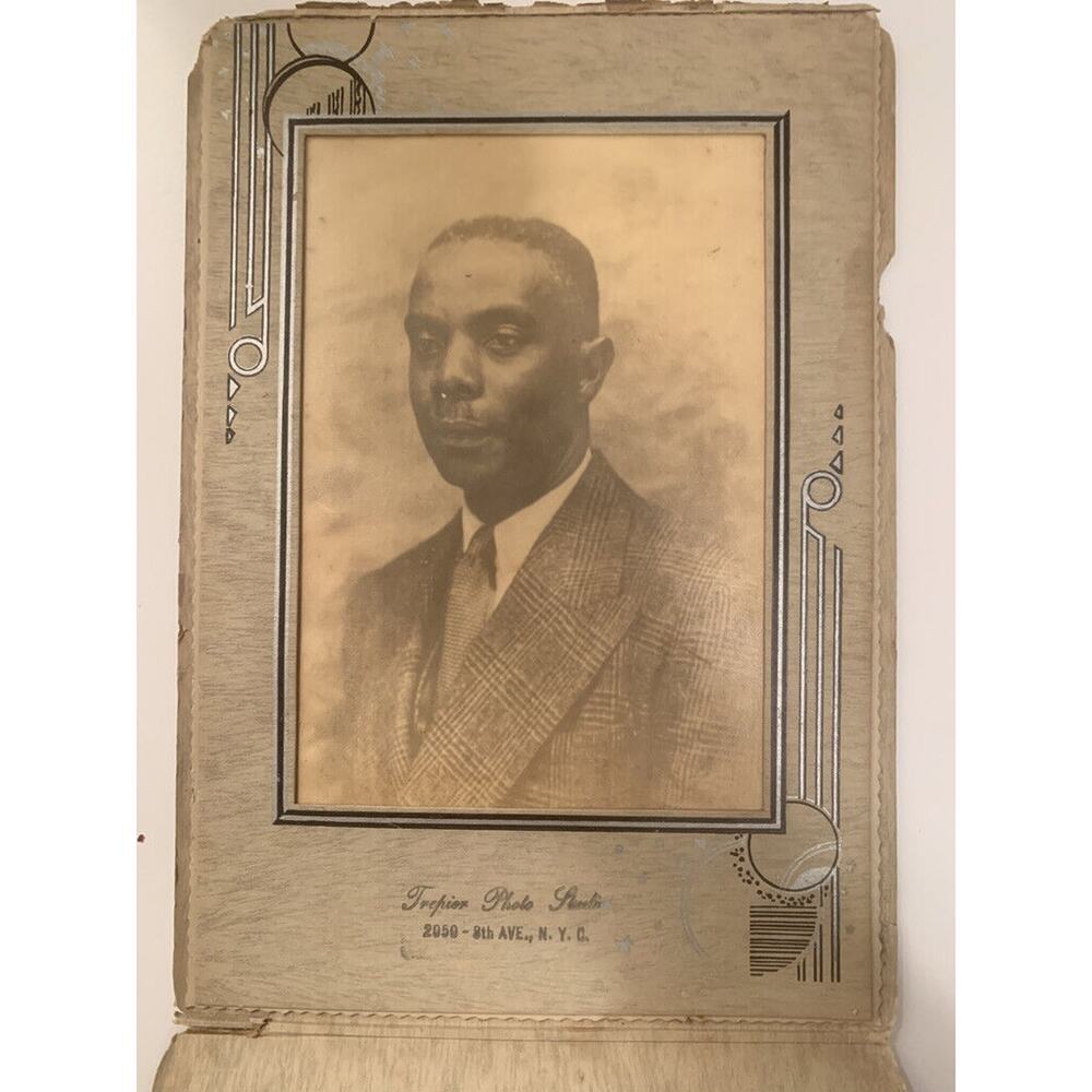 Vintage African American Harlem Studio Portrait Photo Art Deco Mount NYC Antique